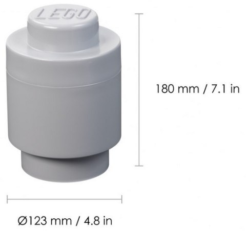 LEGO 40301740 - Pojemnik klocek 1 okrągły - Szary LEGO 40301740 - Pojemnik klocek 1 okrągły - Szary