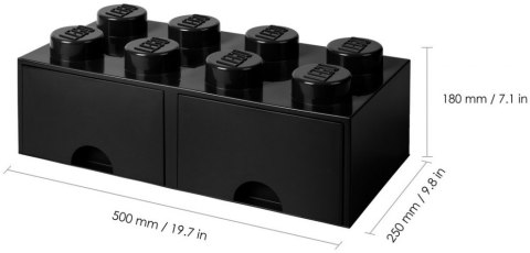 LEGO 40061733 - Pojemnik klocek 8 z 2 szufladami - Czarny 50 cm LEGO 40061733 - Pojemnik klocek 8 z 2 szufladami - Czarny 50 cm