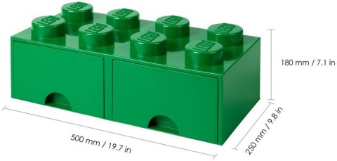 LEGO 40061734 - Pojemnik klocek 8 z 2 szufladami - Zielony 50 cm LEGO 40061734 - Pojemnik klocek 8 z 2 szufladami - Zielony 50 cm
