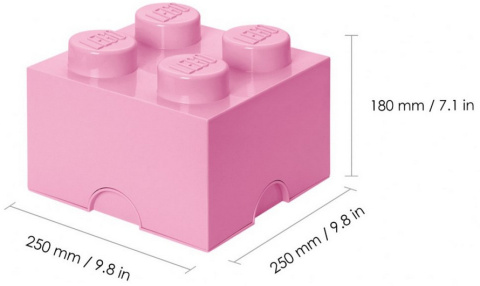 LEGO 40031738 - Pojemnik klocek 4 - Jasno różowy 25 cm LEGO 40031738 - Pojemnik klocek 4 - Jasno różowy 25 cm