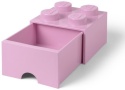 LEGO 40051738 - Pojemnik klocek 4 z szufladą - Jasno różowy 25 cm