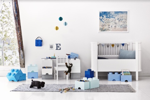 LEGO 40051738 - Pojemnik klocek 4 z szufladą - Jasno różowy 25 cm