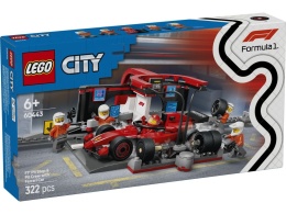 LEGO 60443 City - F1 Pit stop i mechanicy z bolidem Ferrari