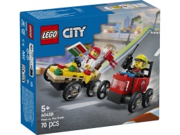 LEGO 60458 City - Zestaw wyścigówek: pizza kontra wóz strażacki