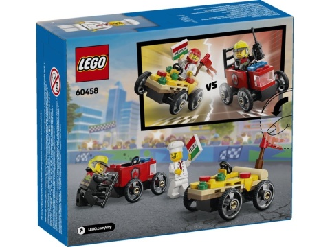 LEGO 60458 City - Zestaw wyścigówek: pizza kontra wóz strażacki LEGO 60458 City - Zestaw wyścigówek: pizza kontra wóz strażacki
