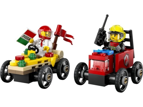 LEGO 60458 City - Zestaw wyścigówek: pizza kontra wóz strażacki LEGO 60458 City - Zestaw wyścigówek: pizza kontra wóz strażacki