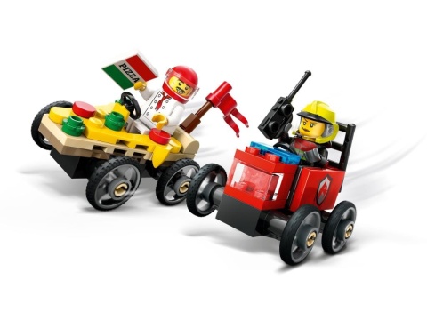 LEGO 60458 City - Zestaw wyścigówek: pizza kontra wóz strażacki LEGO 60458 City - Zestaw wyścigówek: pizza kontra wóz strażacki