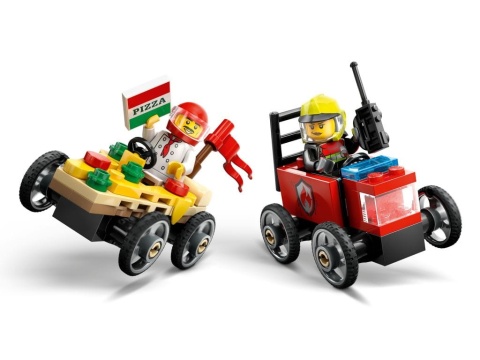 LEGO 60458 City - Zestaw wyścigówek: pizza kontra wóz strażacki LEGO 60458 City - Zestaw wyścigówek: pizza kontra wóz strażacki