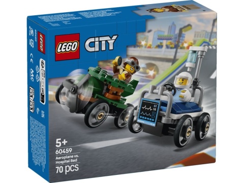 LEGO 60459 City - Zestaw wyścigówek: samolot kontra łóżko szpitalne LEGO 60459 City - Zestaw wyścigówek: samolot kontra łóżko szpitalne