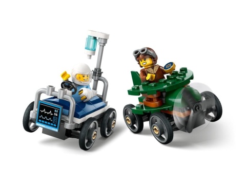 LEGO 60459 City - Zestaw wyścigówek: samolot kontra łóżko szpitalne LEGO 60459 City - Zestaw wyścigówek: samolot kontra łóżko szpitalne