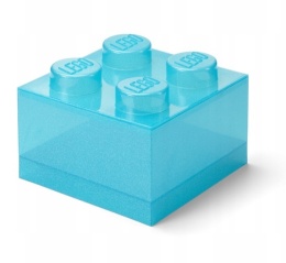 LEGO 40090802 - Pojemnik klocek 4 - Błękitny brokatowy 25 cm