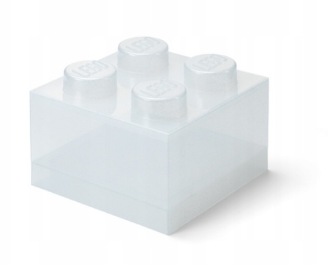 LEGO 40090803 - Pojemnik klocek 4 - Biały brokatowy 25 cm LEGO 40090803 - Pojemnik klocek 4 - Biały brokatowy 25 cm