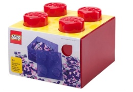 LEGO 40090804 - Pojemnik klocek 4 - Czerwony przeźroczysty 25 cm
