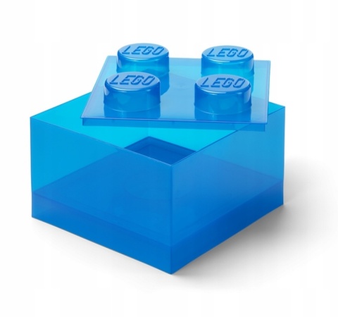 LEGO 40090805 - Pojemnik klocek 4 - Niebieski przeźroczysty 25 cm LEGO 40090805 - Pojemnik klocek 4 - Niebieski przeźroczysty 25 cm