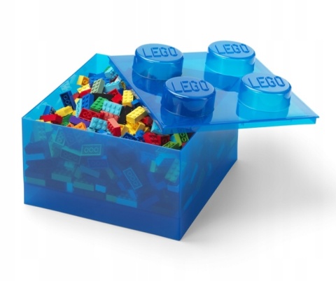 LEGO 40090805 - Pojemnik klocek 4 - Niebieski przeźroczysty 25 cm LEGO 40090805 - Pojemnik klocek 4 - Niebieski przeźroczysty 25 cm