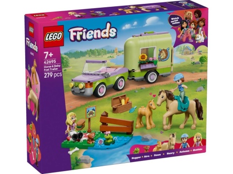 LEGO 42695 Friends - Przyczepa z koniem i źrebaczkiem