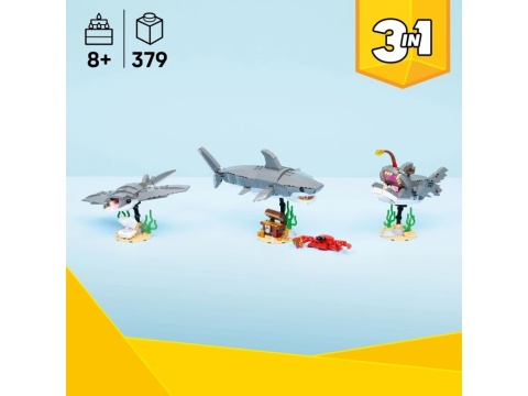 LEGO 31381 Creator 3w1 - Groźny rekin i skrzynia ze skarbem