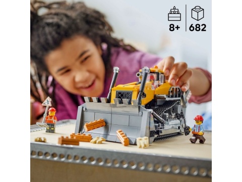 LEGO 60466 City - Żółty buldożer z ładowarką